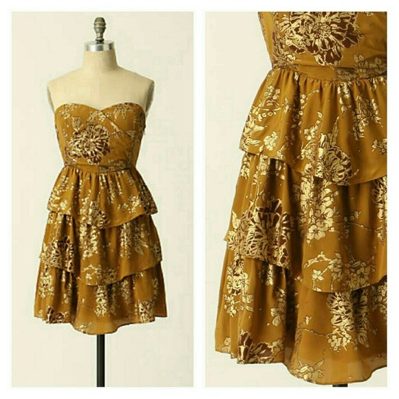 Anthropologie Dresses & Skirts - Anthropologie NWOT Moulinette Soeurs Gold Dress